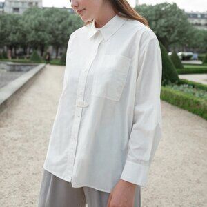 NWT Darling Matter of Fact cream button down shirt size S